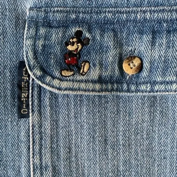 Vintage 90s Mickey Inc. Denim Long Sleeve Shirt - Extra Large - Rare! - Picture 5 of 14